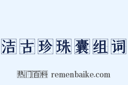 洁古珍珠囊组词是什么意思的图片